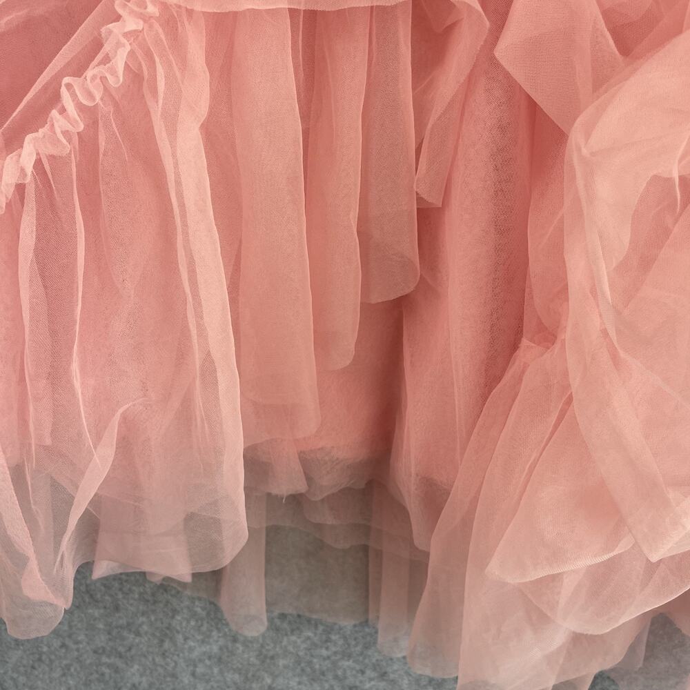 Forever 21 Tulle Ruffled Bustier Dress Womens Small Pink Fairy Whimsy Delicate - Picture 14 of 16